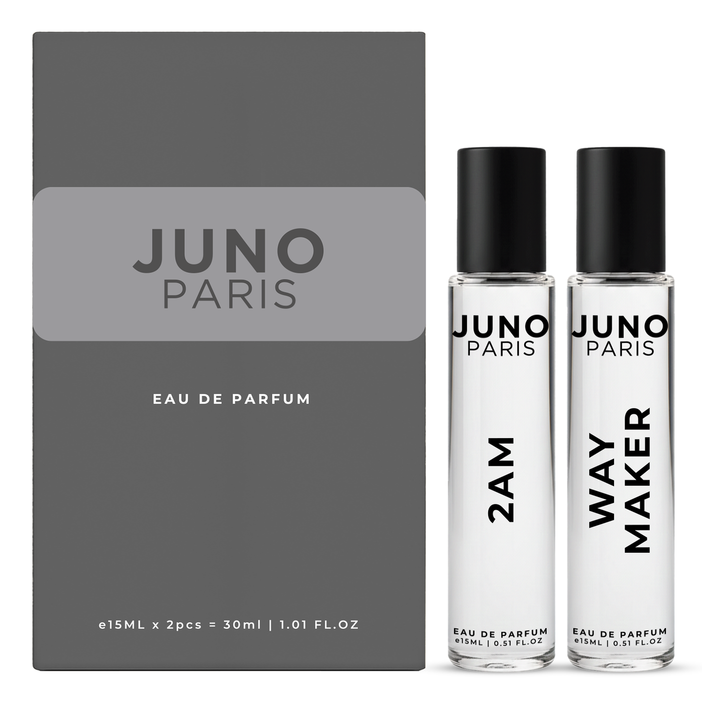 Juno Paris 2 AM & Way Maker Luxury Long Lasting Men Gift Set | Perfume for Man | Gift for Man | Woody, Aquatic & Leather 2x15ml Premium Fragrance