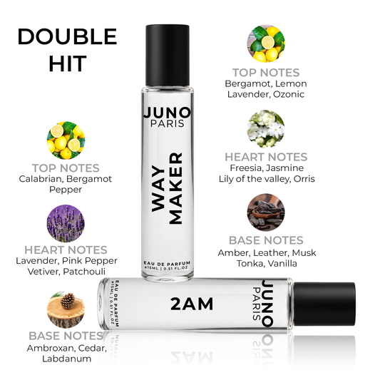 Juno Paris 2 AM & Way Maker Luxury Long Lasting Men Gift Set | Perfume for Man | Gift for Man | Woody, Aquatic & Leather 2x15ml Premium Fragrance