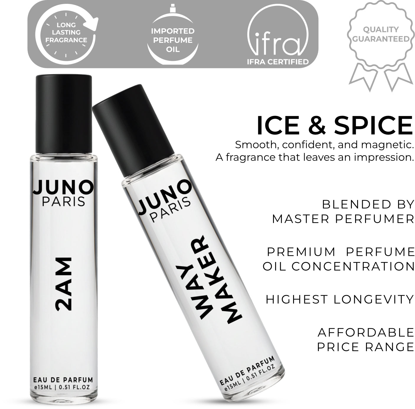 Ice & Spice Perfume Gift Set For Man | 2AM & Way Maker |  2x15ml Long Lasting EDP Perfume for Man